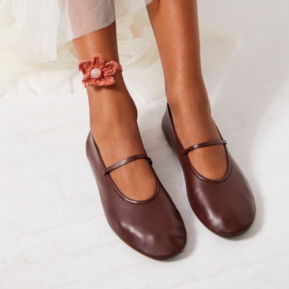 Jeffrey Campbell Dancerina Mary Jane Ballet Flats Brown